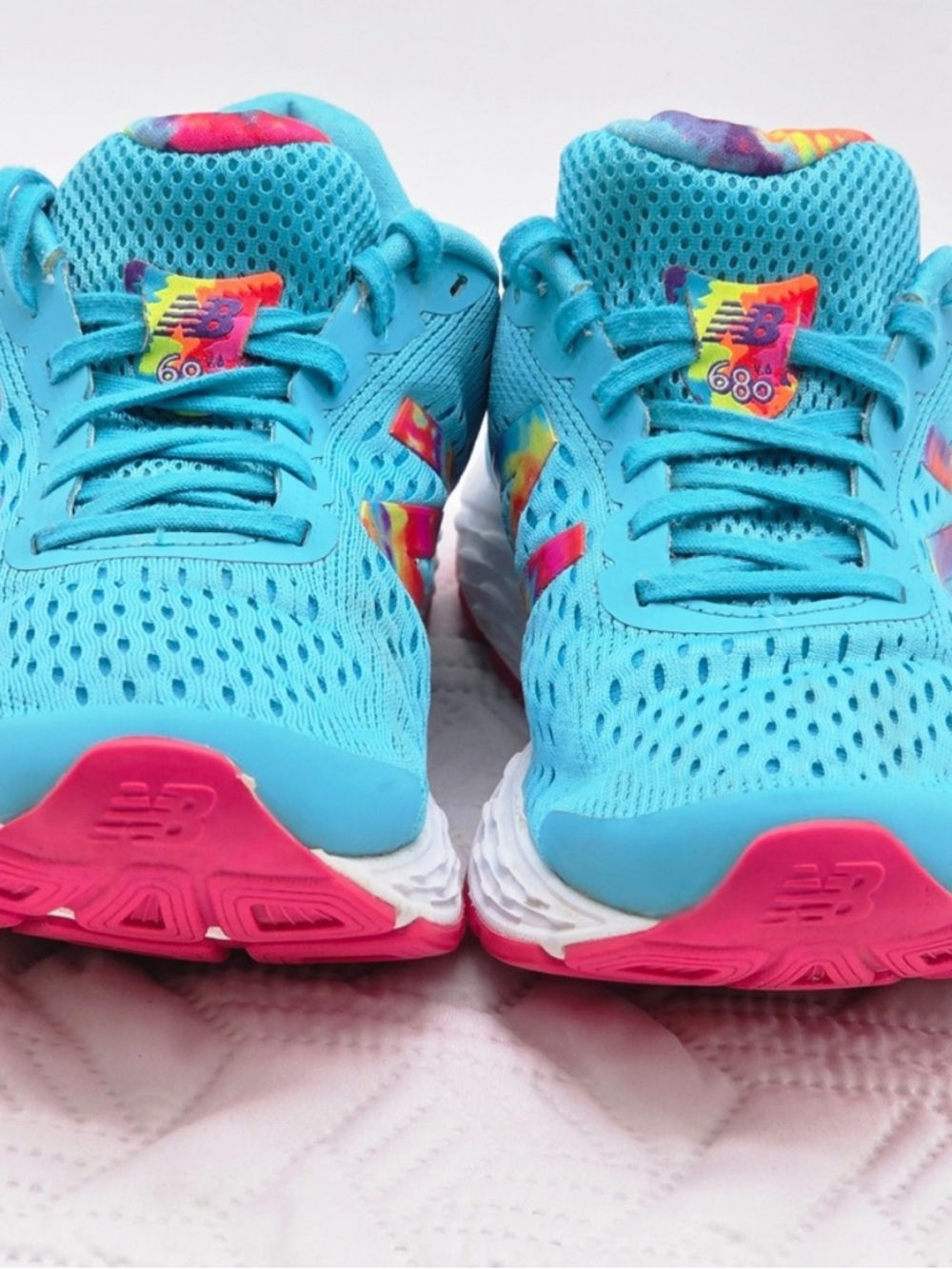 New Balance Shoes 680 v6 Running Womens 9 Blue Tie Dye emblem Style Athletic - Picture 2 of 10